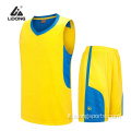 Uniforme da basket giallo logo personalizzato a basso prezzo